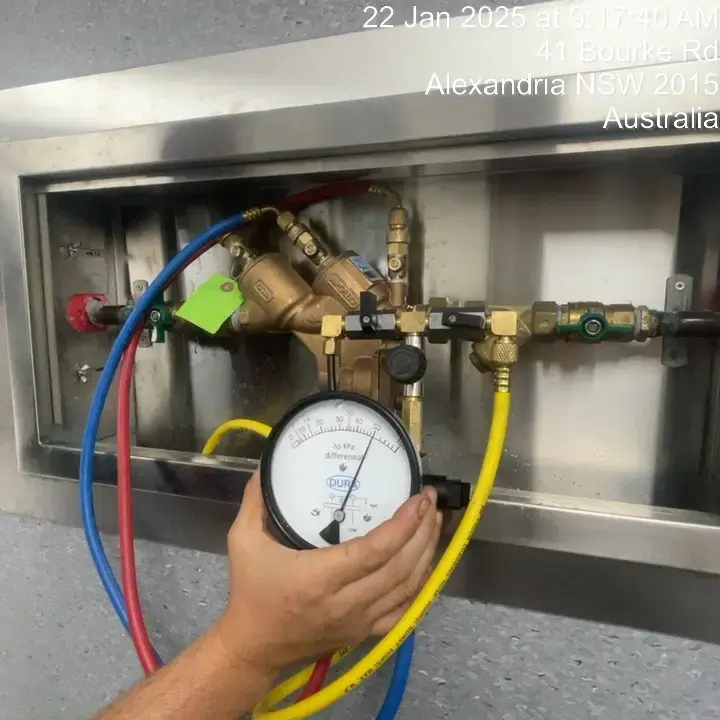 Backflow valve testing work