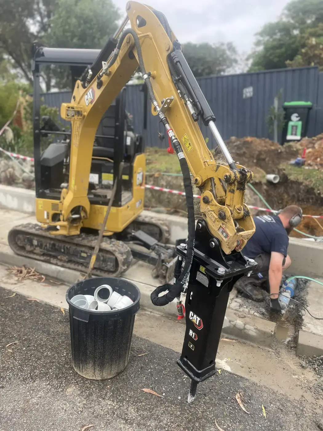 Excavation and pipe installation