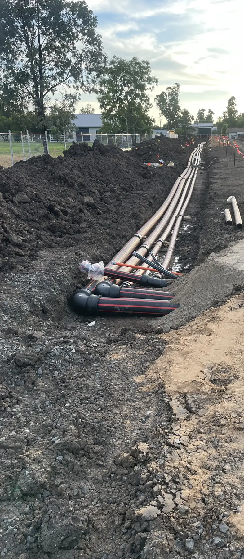 Underground commercial service installation by Plumbing Dynamix