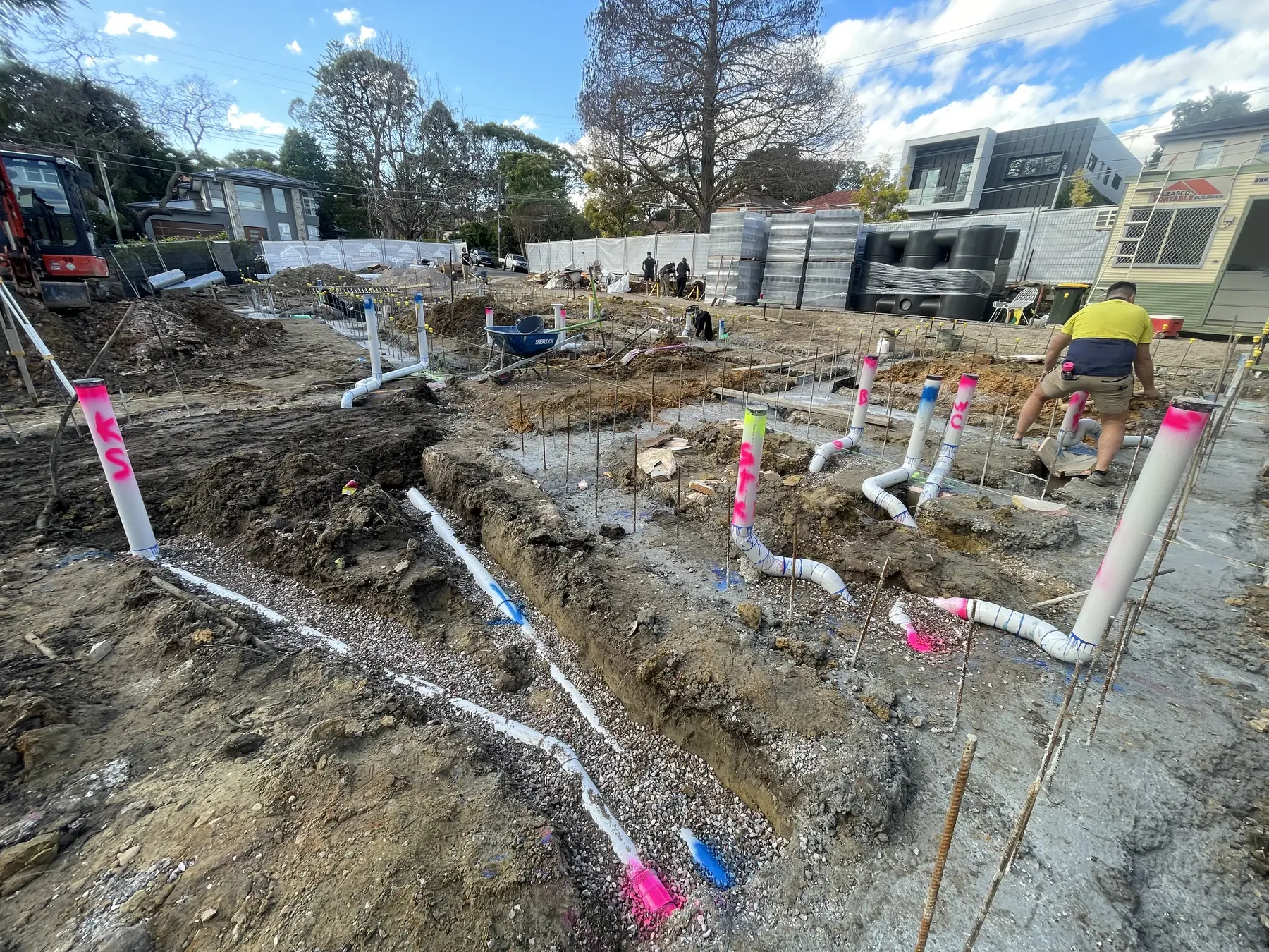 New-build underground plumbing rough-in by Plumbing Dynamix