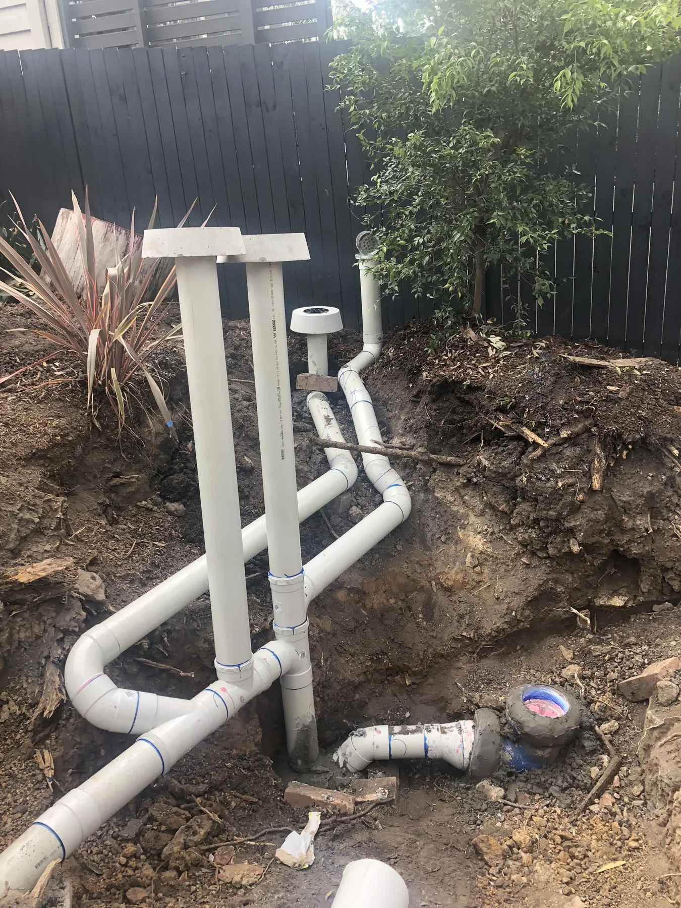 Vertical drainage rough-in by Plumbing Dynamix
