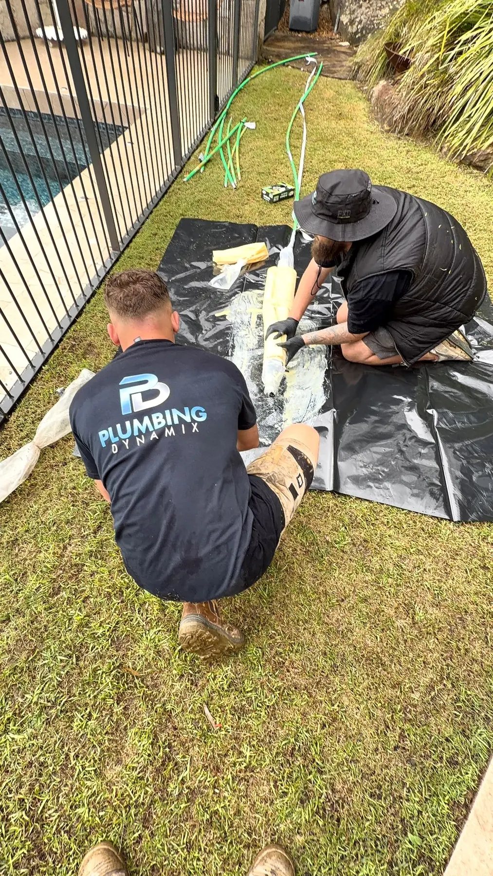 Applying resin to the liner by Plumbing Dynamix